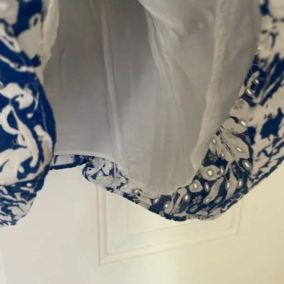 Zara Blue and White Pleated Smocked Sundress - Picture 4 of 8